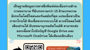 ขอเชิญทดลองใช้ Gale OneFile Nursing and Allied Health